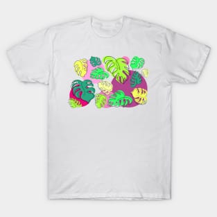 Colorful  Monstera leaves T-Shirt